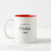 Moderne Chic STRONG als MUTTER Fuchs Typografie Zweifarbige Tasse (Links)