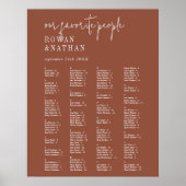 Moderne Chic Terracotta druckbare Sitzkarte Poster (Vorne)