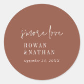 Moderne Chic Terracotta Roust S'more Liebe Sticker (Vorderseite)