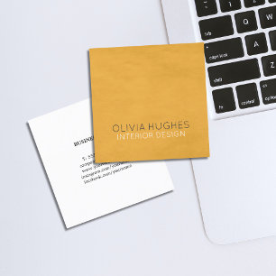 Moderne Chic-Textur Gelbe Innenarchitektur Quadratische Visitenkarte