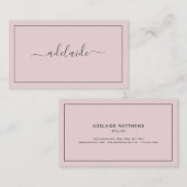 Moderne Chic Trendy Blush Pink Friseurzettel Visitenkarte (Vorne/Hinten)