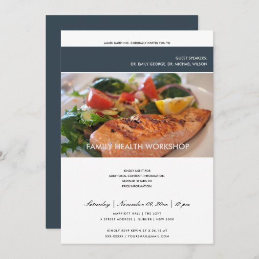 MODERNE CHIC TRENDY FOTO WORKSHOP EVITUATION EINLADUNG (Vorne/Hinten)