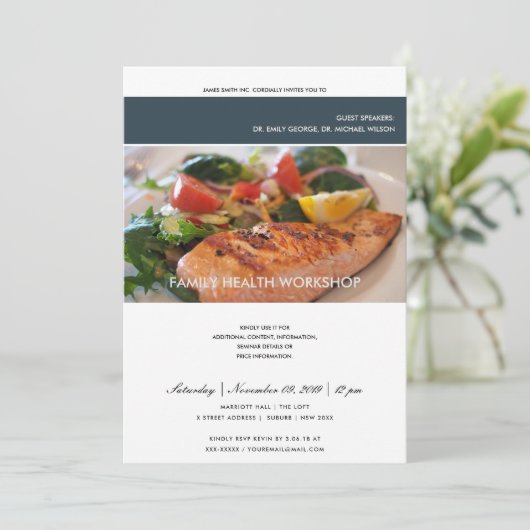 MODERNE CHIC TRENDY FOTO WORKSHOP EVITUATION EINLADUNG (Stehend Vorderseite)