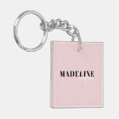 Moderne Chic Typografie Script Light Pink Feminine Schlüsselanhänger (Vorderseite links)
