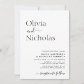 Moderne Chic Typografy Script Monogram Wedding Einladung (Vorderseite)