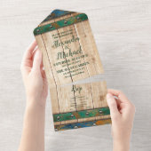 Moderne Chic Vineyard Wedding All In One Einladung (Abreißen)