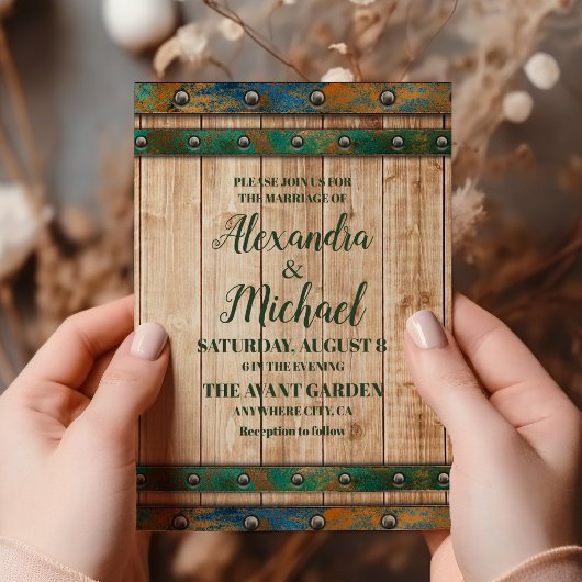 Moderne Chic Vineyard Wedding Einladung