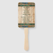 Moderne Chic Vineyard Wedding Fächer (Rückseite)