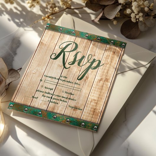 Moderne Chic Vineyard Wedding RSVP Karte