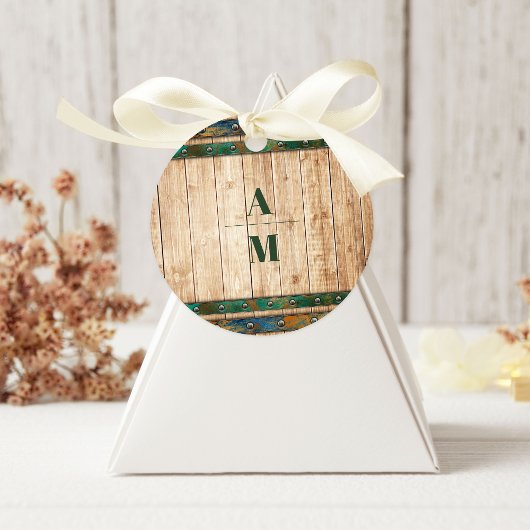 Moderne Chic Vineyard Wedding Runder Aufkleber