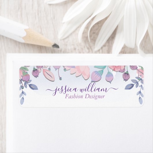 Moderne Chic Watercolor Blue Hydrangeas Floral (Insitu)