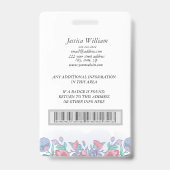 Moderne Chic Watercolor Blue Hydrangeas Floral Ausweis (Rückseite)