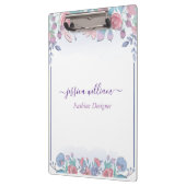 Moderne Chic Watercolor Blue Hydrangeas Floral Klemmbrett (Links)