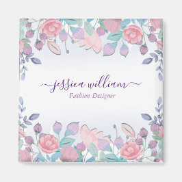 Moderne Chic Watercolor Blue Hydrangeas Floral Magnet