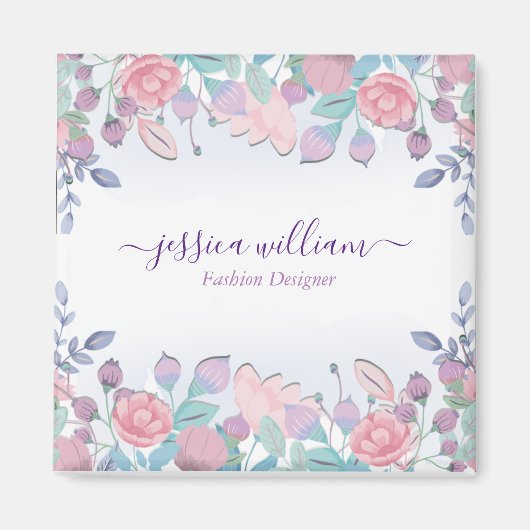 Moderne Chic Watercolor Blue Hydrangeas Floral Magnet (Vorne)