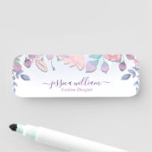 Moderne Chic Watercolor Blue Hydrangeas Floral Namensschild (Beispiel)