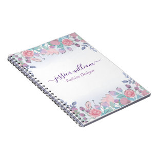 Moderne Chic Watercolor Blue Hydrangeas Floral Notizblock