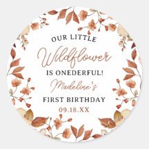 Moderne Chic Wildblume Script 1. Geburtstagskarte