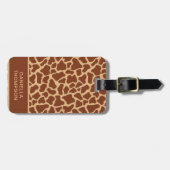 Moderne Chic Wildlife Giraffe Print Pattern Travel Gepäckanhänger (Vorderseite horizontal)