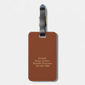 Moderne Chic Wildlife Giraffe Print Pattern Travel Gepäckanhänger (Rückseite vertikal)