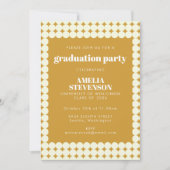 Moderne Chic Yellow Simple Dots Graduation Party Einladung (Vorderseite)