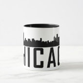 Moderne Chicago City Panorama Skyline Silhouette Tasse (Zentrum)