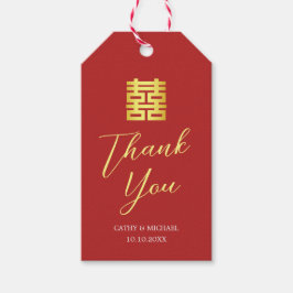 Moderne chinesische Hochzeit mit einfachem rotem G Geschenkanhänger