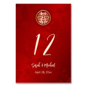 Moderne chinesische Hochzeit Tischnummer (Rückseite)