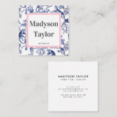 Moderne Chinoiserie Custom Typografy Quadratische Visitenkarte (Vorne/Hinten)