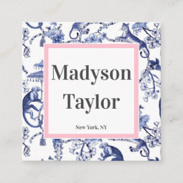 Moderne Chinoiserie Custom Typografy Quadratische Visitenkarte
