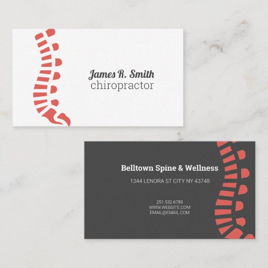 Moderne Chiropractic Wellness Business Card Visitenkarte (Vorne/Hinten)