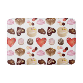 Moderne Chocolate Candy Heart Pattern Badematte