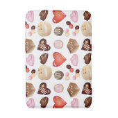 Moderne Chocolate Candy Heart Pattern Badematte (Vorderseite Vertikal)