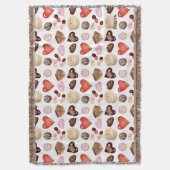 Moderne Chocolate Candy Heart Pattern Decke (Vorderseite Vertikal)