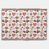 Moderne Chocolate Candy Heart Pattern Decke (Vorderseite)