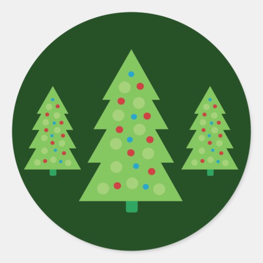 Moderne Christbaumkunst Runder Aufkleber (Vorderseite)