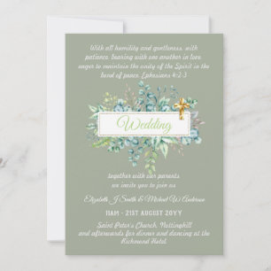 Moderne Christlich-katholische Hochzeitseinladung