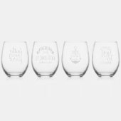 Moderne Christliche Glaubenssätze Weinglas Ohne Stiel (Hinten)