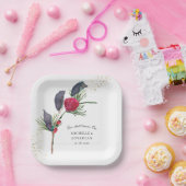 Moderne Christliche Hochzeit mit Rotem Grün Pappteller (Party)