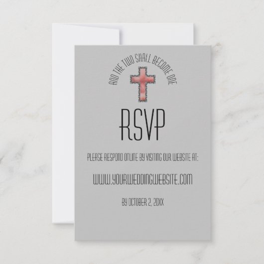 Moderne Christliche Hochzeit RSVP Karte (Vorderseite)