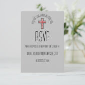 Moderne Christliche Hochzeit RSVP Karte (Stehend Vorderseite)