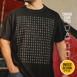 Moderne christliche Kreuzform Rotes Heiligstes Her T-Shirt