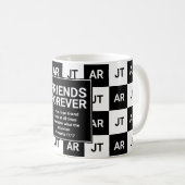 Moderne Christliche Monogramm-FREUNDE FÜR DIE Kaffeetasse (VorderseiteRechts)