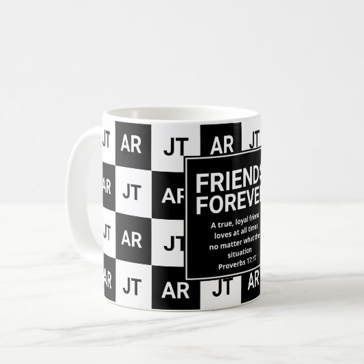 Moderne Christliche Monogramm-FREUNDE FÜR DIE Kaffeetasse (Vorderseite Links)