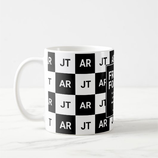 Moderne Christliche Monogramm-FREUNDE FÜR DIE Kaffeetasse (Links)