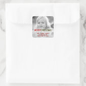 MODERNE CHRISTMAS | FERIENWOHNUNG FOTO RÜCKSENDEAD QUADRATISCHER AUFKLEBER (Tasche)