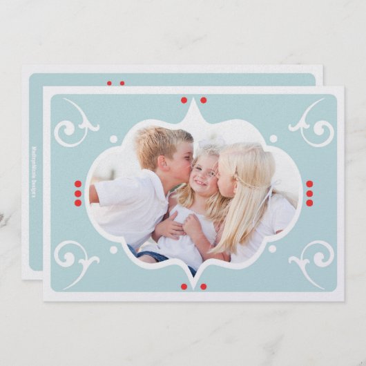 MODERNE CHRISTMAS-FOTOKARTE FEIERTAGSKARTE (Vorne/Hinten)