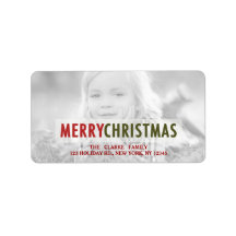 MODERNE CHRISTMAS | RED HOLIDAY FOTO ADDRESS ETIKE