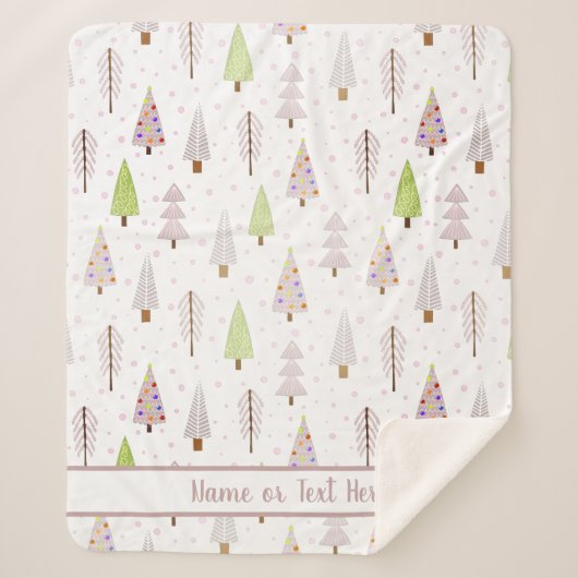 Moderne Christwaldbäume Rosa Mauve Name Sherpadecke (Vorderseite)