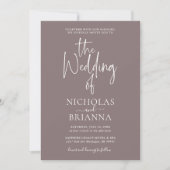 Moderne Cinnamon Slate Boho Monogram Wedding Einladung (Vorderseite)